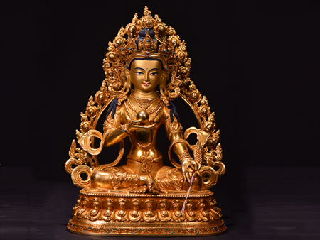 地藏王菩萨鎏金36cm佛像
